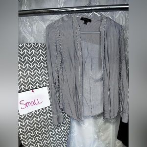 Blue and white stripped button down